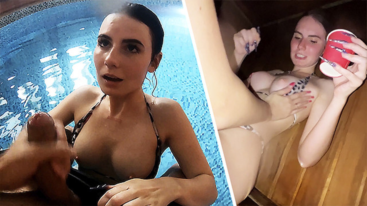 Heißer Dampfender Sauna-Blowjob: Pool-Sex-Abenteuer Mit Partygirls